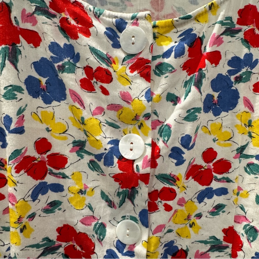 Rixo x Target Floral Puff Sleeve Linen Blend Mini Dress Multi Size 16/18W - Picture 5 of 9